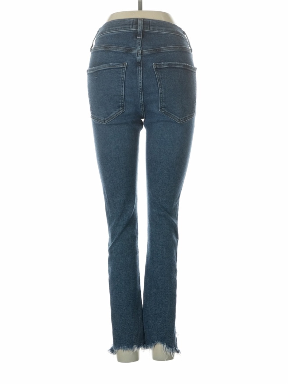 AGOLDE Sophie High Rise Skinny Crop Jeans Raw Hem Blue Denim Size 25 - Picture 3 of 7